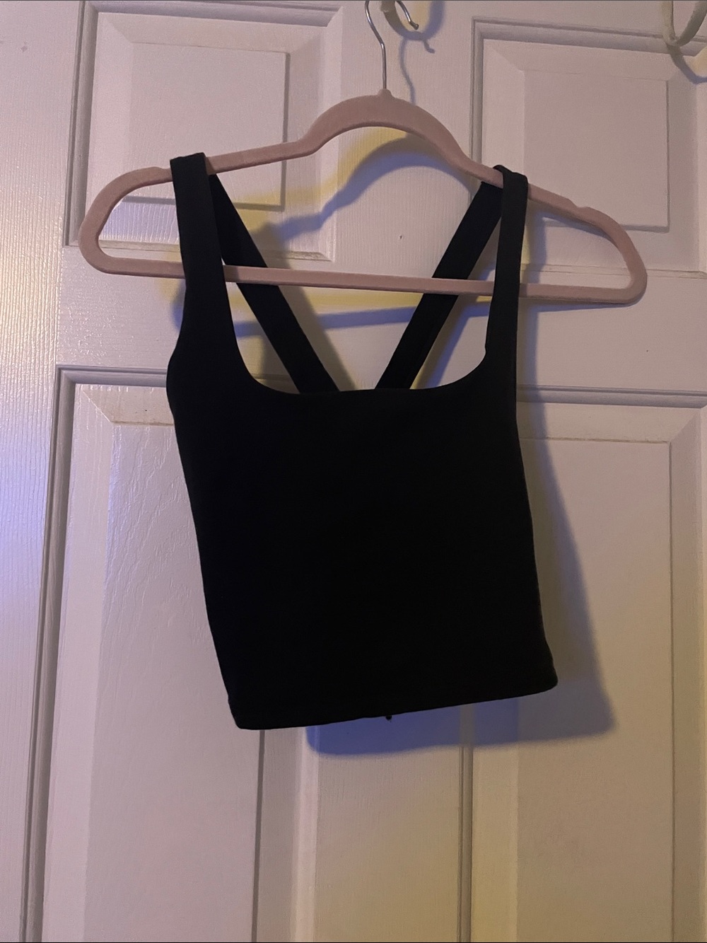 Old Navy Black Square-Neck Cross-Back Sports Bra